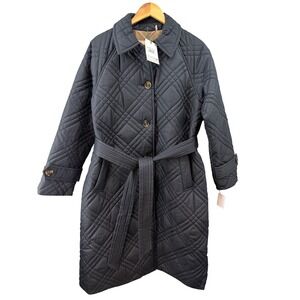 Barbour Women's Size 10 Mariah Modern Heritage Black Quilted Trench‎ Coat New!